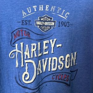 Harley Davidson Blue Tee Sz L Like New